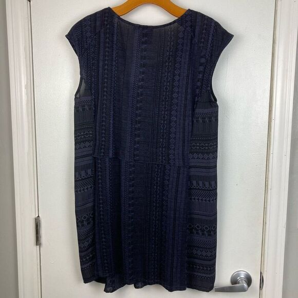 Anthropologie One September Barranco Embroidered Tunic Navy Boho Geo Cottage - L - Picture 5 of 9